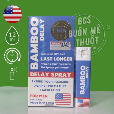Thuốc xịt kéo dài thời gian quan hệ Bamboo Delay của Mỹ 12ml cực mạnh 14% lidocaine tại Buôn Ma Thuột Đắk Lắk