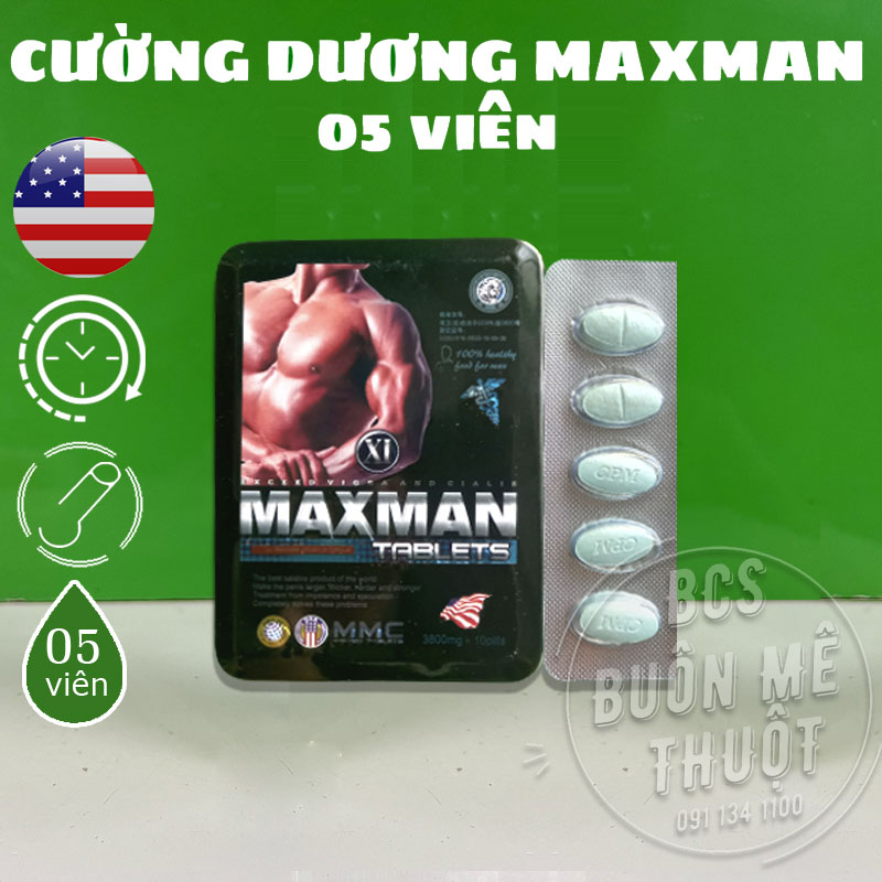Cường dương Maxman 3800mg của mỹ 05 viên - Bao cao su BMT - Đắk Lắk