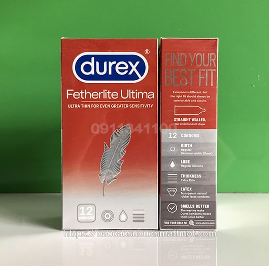 Durex Fetherlite Ultima hộp 12 cái mỏng nhẹ thăng hoa